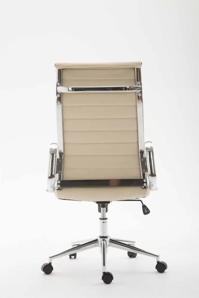Fauteuil de bureau en tissu crème avec assise rembourrée pivotant BUR10237 (Lot de 4)