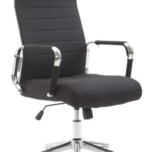 Fauteuil de bureau en tissu noir avec assise rembourrée pivotant BUR10232 pour poste de travail réglable