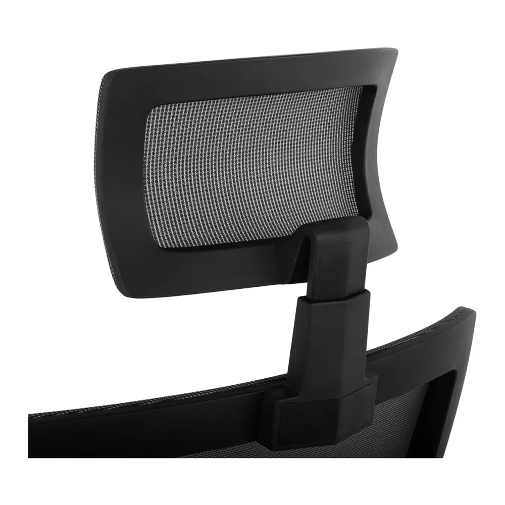 Fauteuil chaise siège de bureau dossier en filet appui-tête charge maximale150 kg noir 14_0000879 avec compartiments intégrés
