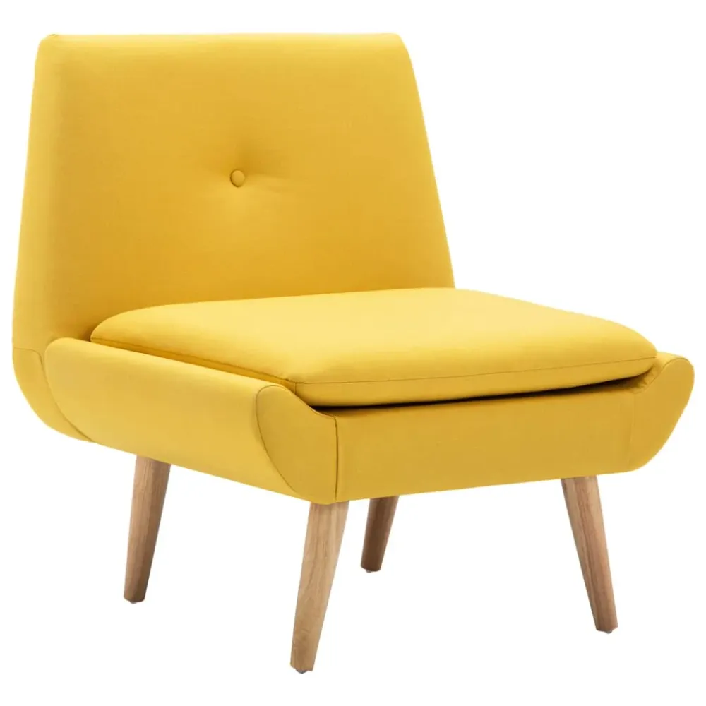 Fauteuil lounge design et actuel sans accoudoirs en tissu jaune DEC028673