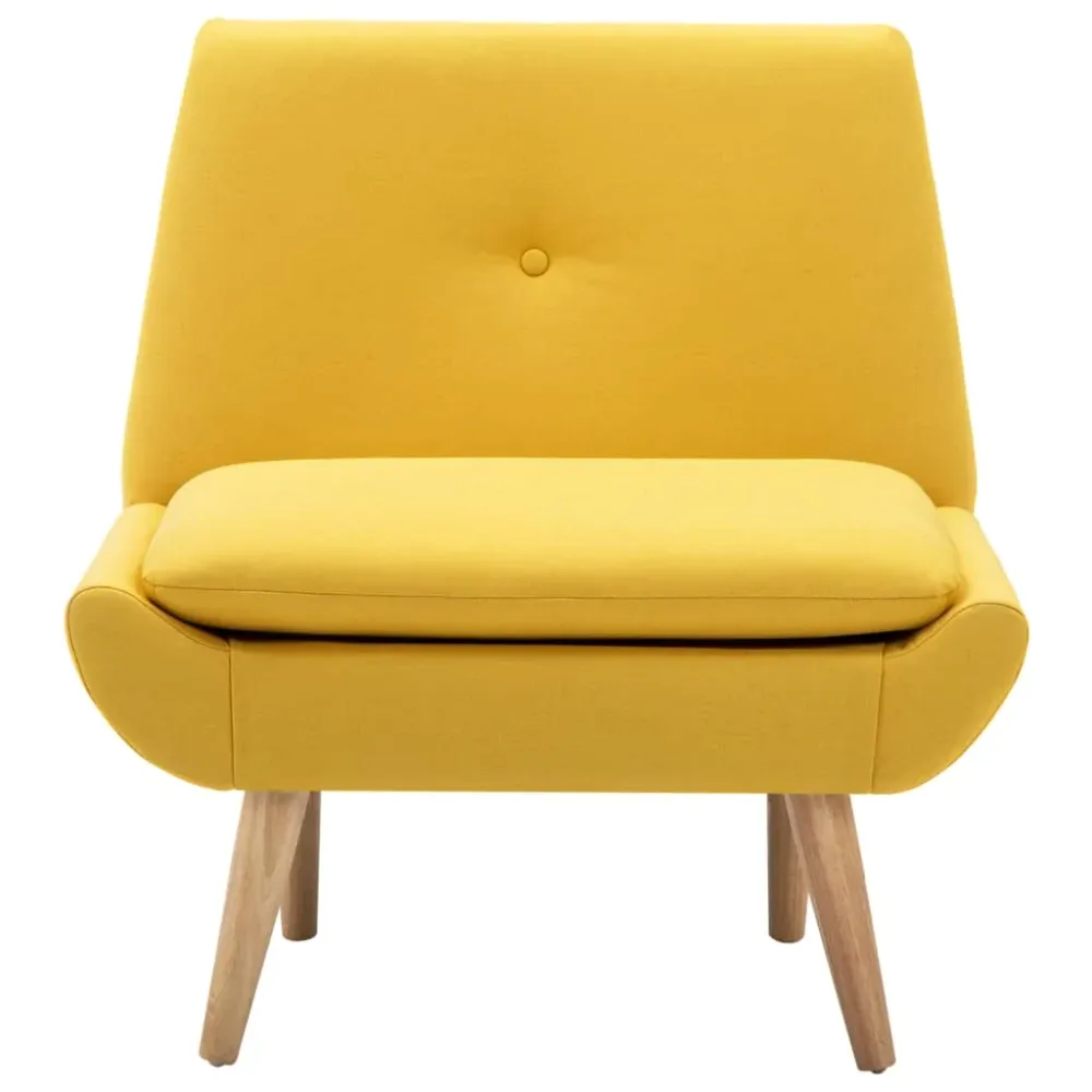 Fauteuil lounge design et actuel sans accoudoirs en tissu jaune DEC028673
