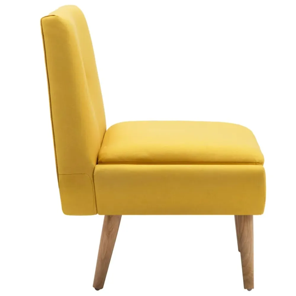 Fauteuil lounge design et actuel sans accoudoirs en tissu jaune DEC028673