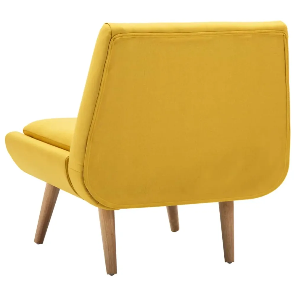 Fauteuil lounge design et actuel sans accoudoirs en tissu jaune DEC028673