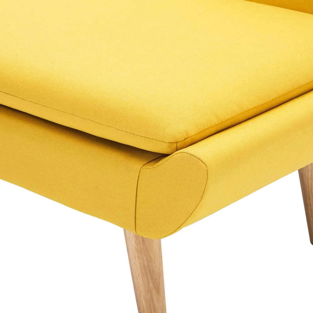 Fauteuil lounge design et actuel sans accoudoirs en tissu jaune DEC028673