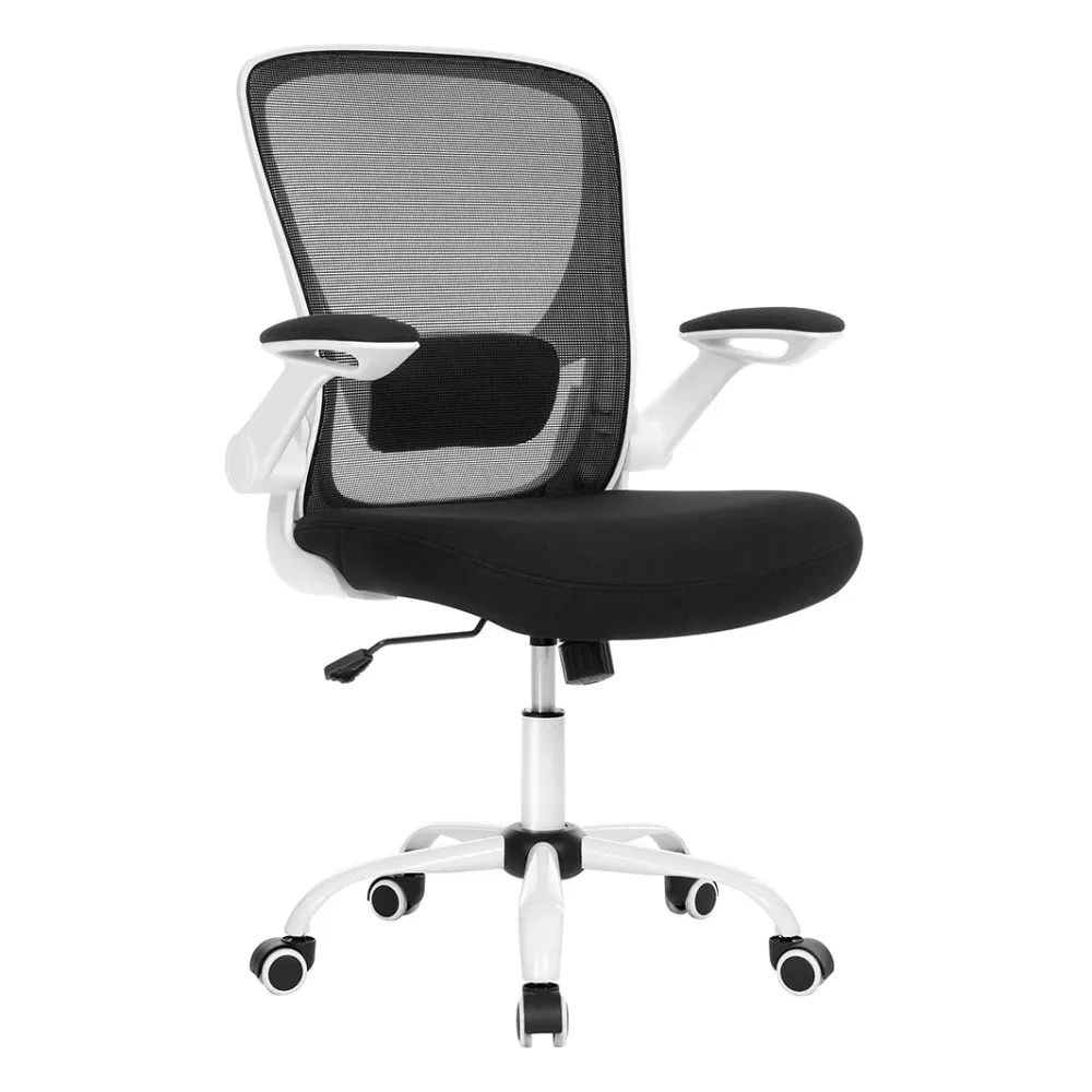 Kit d'assemblage pour Fauteuil de bureau avec accoudoir rabattable chaise de bureau en toile siège pivotant à 360° support...