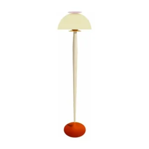 Lampadaire droit bois jaune 165 cm.