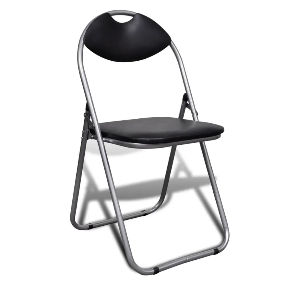 Lot de 6 chaises de cuisine bureau réunion pliables structure légère en VINYLE et acier noir DEC026290 - Conforme aux Norm...