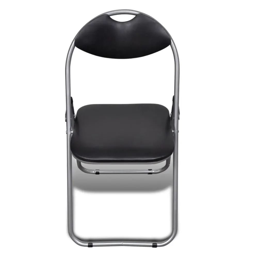 Lot de 6 chaises de cuisine bureau réunion pliables structure légère en VINYLE et acier noir DEC026290 - Conforme aux Norm...