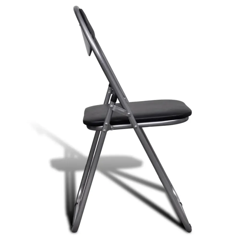 Lot de 6 chaises de cuisine bureau réunion pliables structure légère en VINYLE et acier noir DEC026290 - Conforme aux Norm...