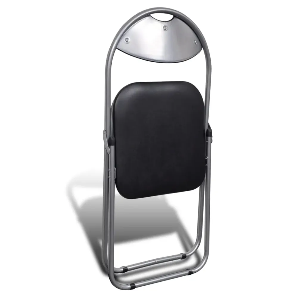 Lot de 6 chaises de cuisine bureau réunion pliables structure légère en VINYLE et acier noir DEC026290 - Conforme aux Norm...