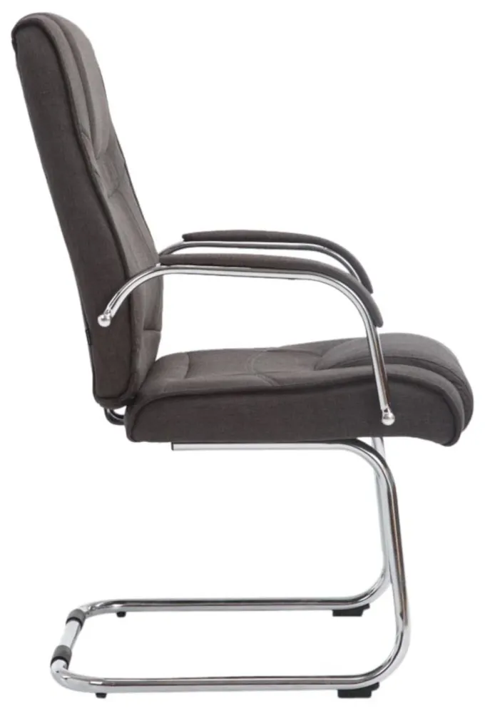 Lot de 2 fauteuils de bureau sans roulettes accoudoirs chaise visiteur charge maximale 180 kg en tissu gris obscur cadre e...