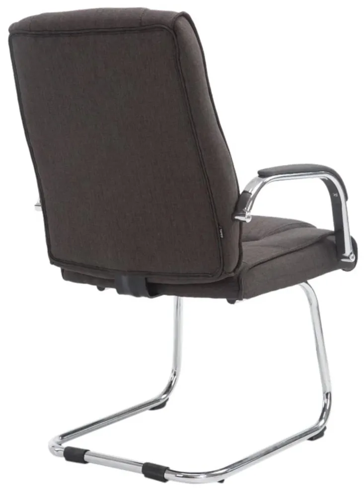 Lot de 2 fauteuils de bureau sans roulettes accoudoirs chaise visiteur charge maximale 180 kg en tissu gris obscur cadre e...