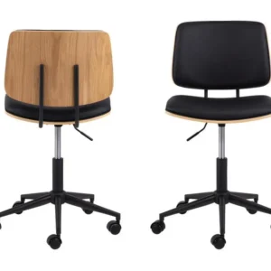 Lycorea - Chaise de bureau en simili - Couleur - Noir avec Garantie 2 Ans