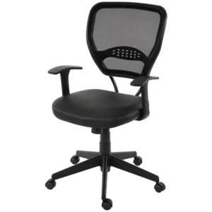 Organisateur de câbles Chaise de bureau professionnelle Chicago en similicuir, noir, avec accoudoirs