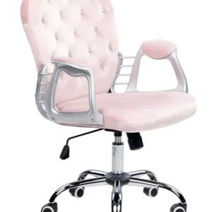 Organisateur de câbles Chaise de bureau Velours Rose PRINCESS