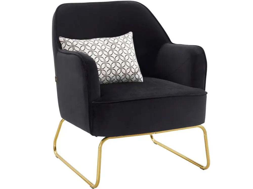 Organisateur de câbles Chaise d'appoint rembourrée en velours noir