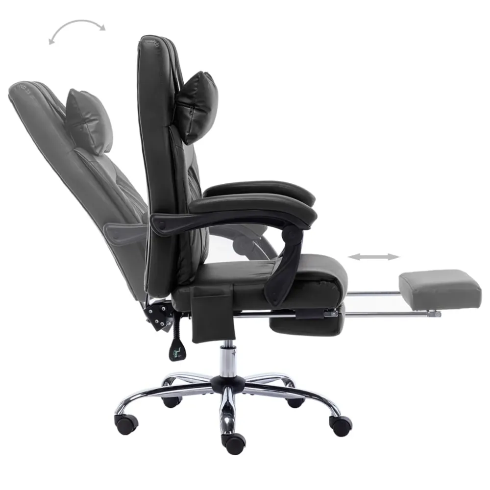 Organisateur de câbles Chaise fauteuil siège de bureau informatique étude de massage similicuir noir 02_0024018