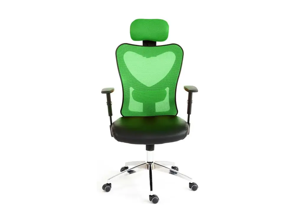 Organisateur de câbles Fauteuil de bureau américain Atlanta, similicuir - vert