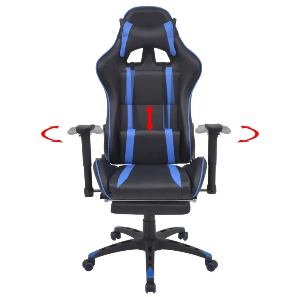 Organisateur de câbles Fauteuil chaise chaise de bureau inclinable avec repose-pied bleu 0502030
