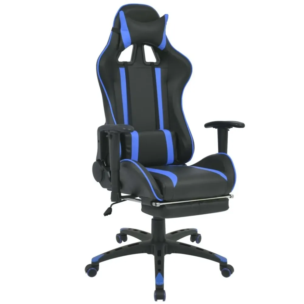 Organisateur de câbles Fauteuil chaise chaise de bureau inclinable avec repose-pied bleu 0502030
