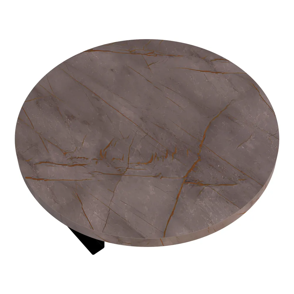Plateau d'accoudoir de canapé diamètre 34 cm effet marbre gris 03_0010276 (Lot de 4)