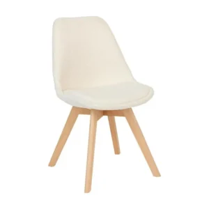 Plateau de rangement Chaise bouclette pieds bois Baya blanc Atmosphera - Blanc