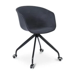 Plateau de rangement Chaise de bureau tapissée avec accoudoirs - Chaise de bureau à roulettes - Noir et blanc - Jodie Gris...