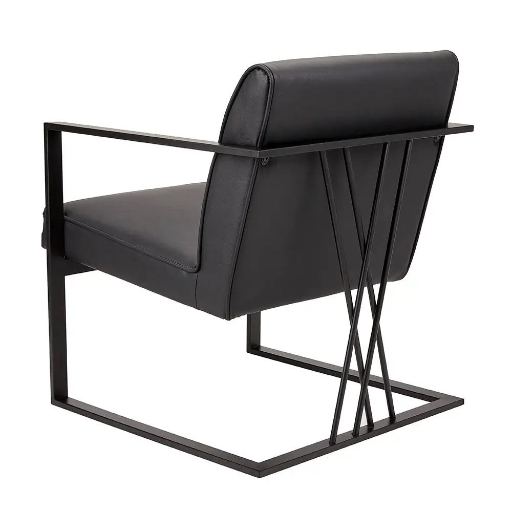 Plateau de rangement Chaise Fairmont En Similicuir Noir - Cadre Noir