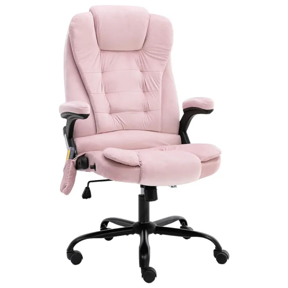 Plateau de rangement Chaise fauteuil siège de bureau informatique étude de massage Rosevelours rose 02_0024021