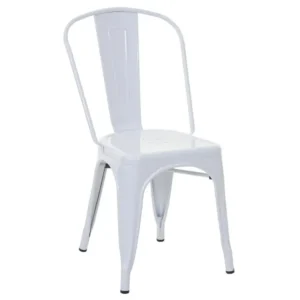 Plateau de rangement Chaise MCW-A73 Métal, blanc