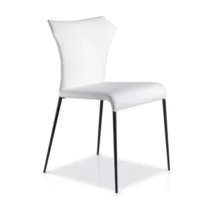 Plateau de rangement Chaise similicuir et acier noir Ekiza - Lot de 2-Couleur Aqua 10 Orange