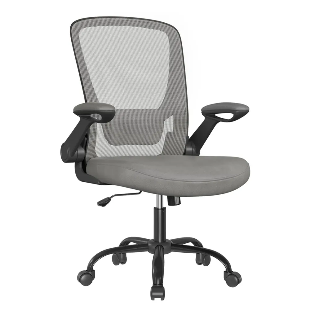 Plateau de rangement Fauteuil de bureau avec accoudoir rabattable chaise de bureau en toile siège pivotant à 360° support...