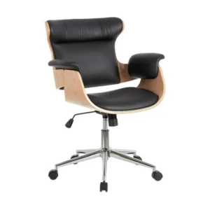 Plateau de rangement Fauteuil de bureau Simili cuir Noir/Agglo noyer - CONCORDE