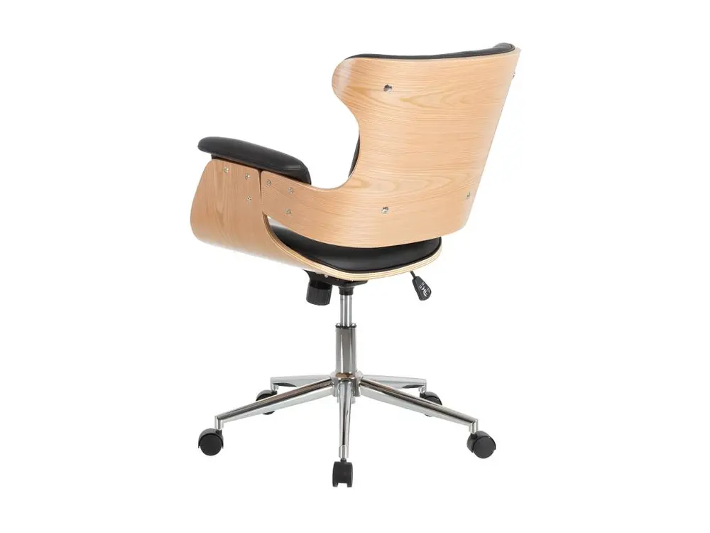 Plateau de rangement Fauteuil de bureau Simili cuir Noir/Agglo noyer - CONCORDE
