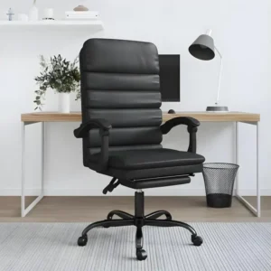 Plateau de rangement Fauteuil de massage inclinable de bureau Noir Similicuir