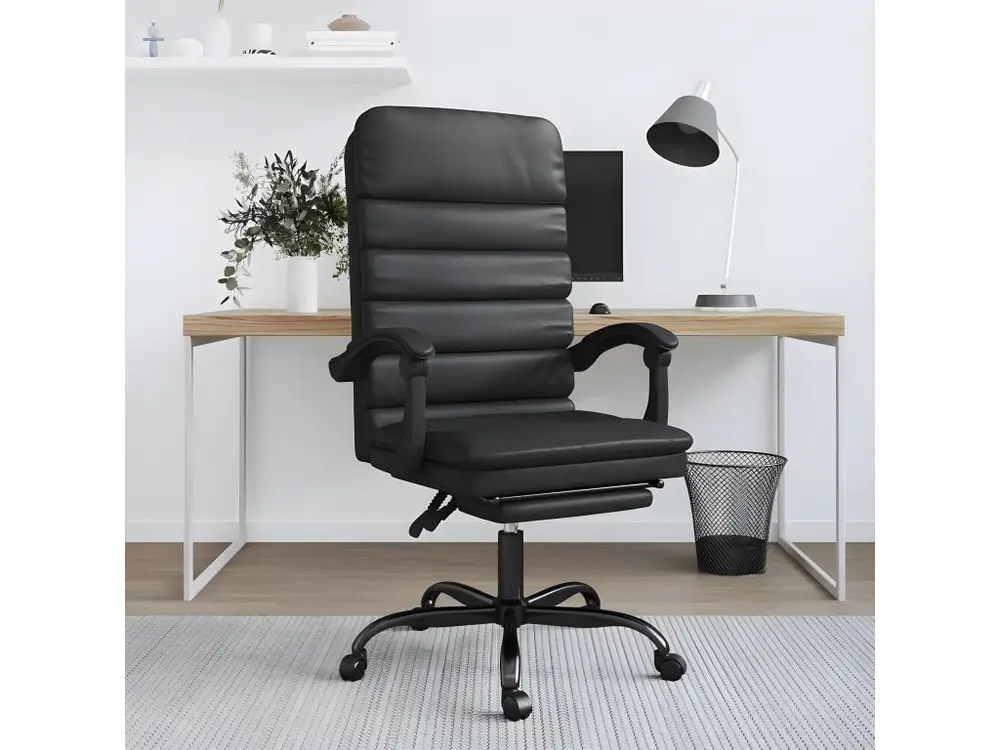 Plateau de rangement Fauteuil de massage inclinable de bureau Noir Similicuir