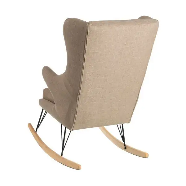 Plateau de rangement Rocking Chair à Accoudoirs Taupe et Bois