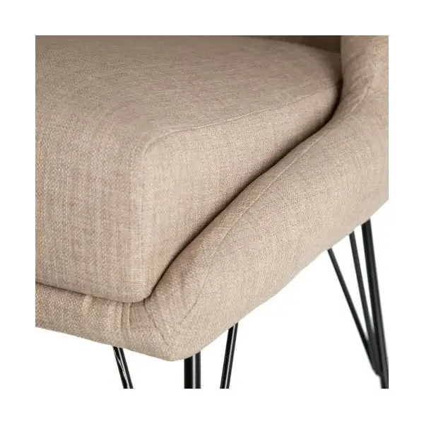 Plateau de rangement Rocking Chair à Accoudoirs Taupe et Bois