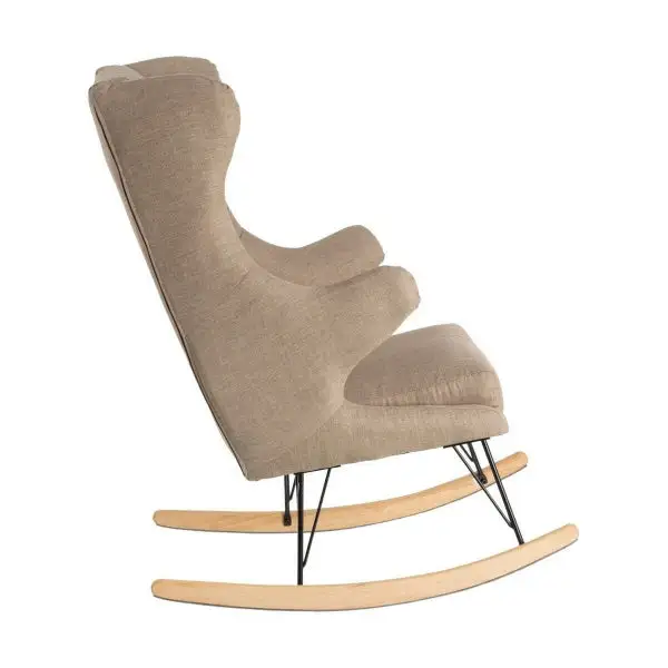 Plateau de rangement Rocking Chair à Accoudoirs Taupe et Bois