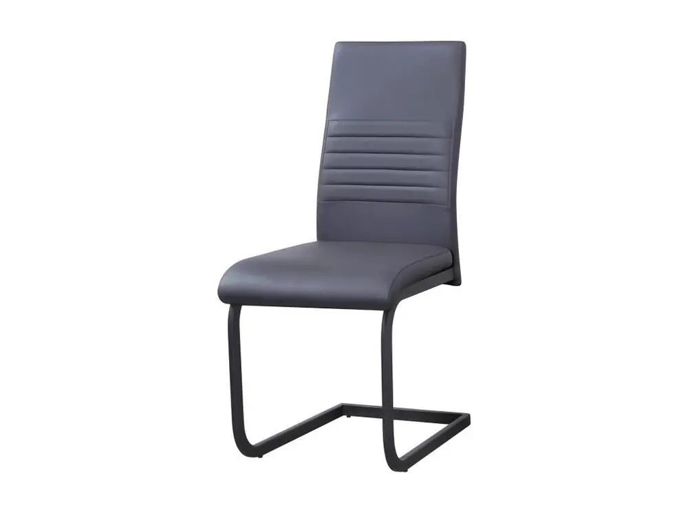 Protection de bord Chaise MORO design en métal et similicuir coloris gris (lot de 4)