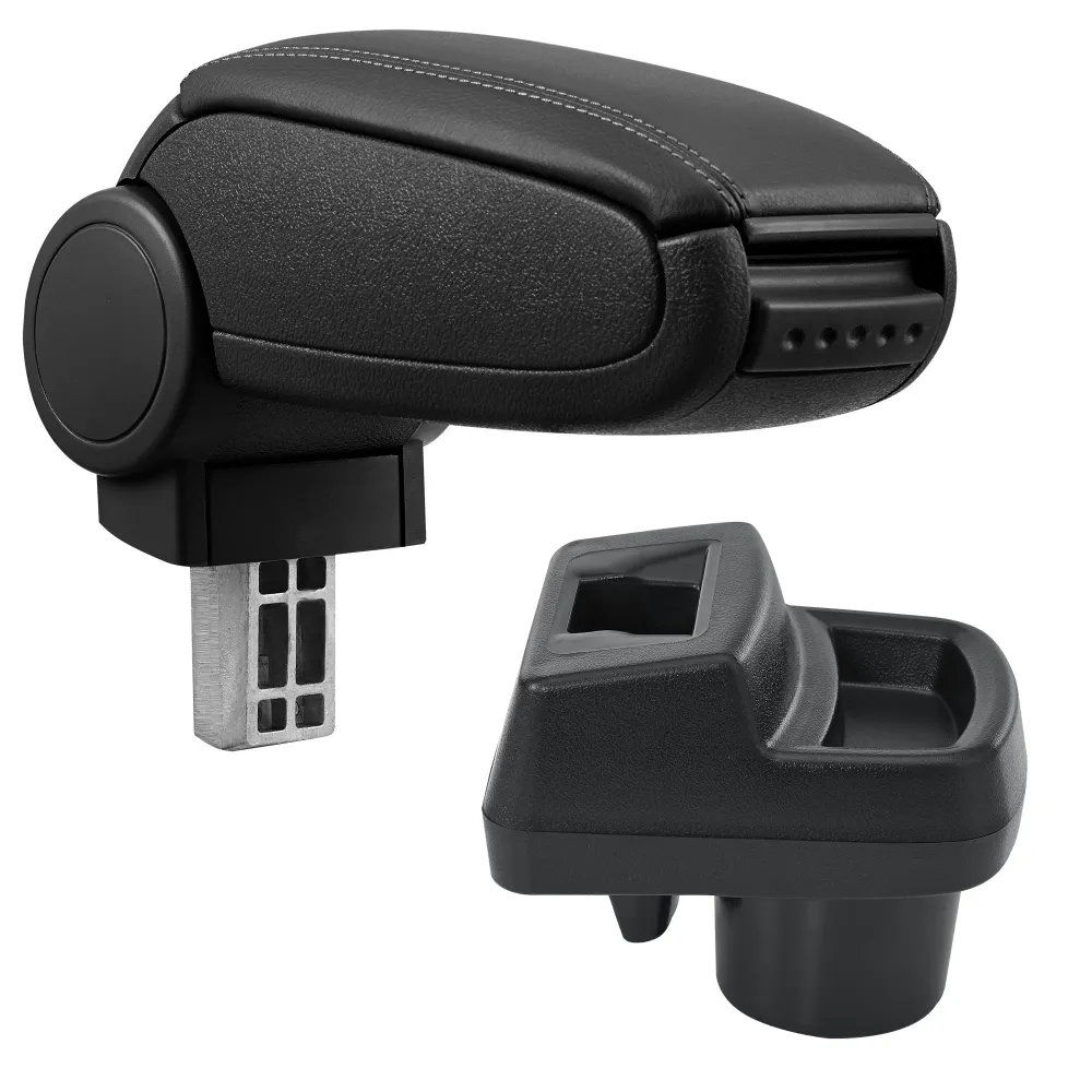 Équipement de Bureau Ergonomique Accoudoir central pour Opel Corsa F à partir de 2019 simili noir avec surpiqûre noir 03_0...