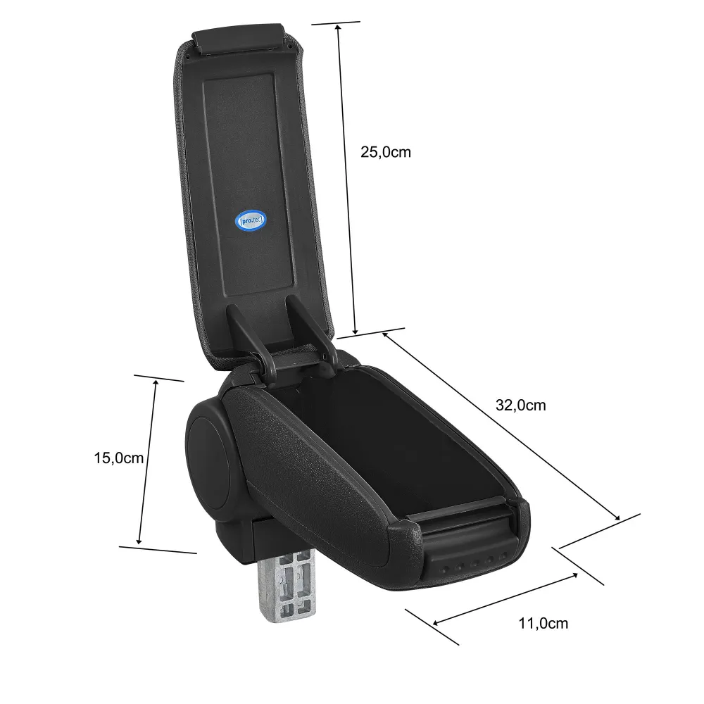 Équipement de Bureau Ergonomique Accoudoir central pour Opel Corsa F à partir de 2019 simili noir avec surpiqûre noir 03_0...