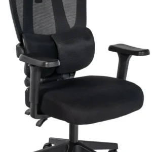 Équipement de Bureau Ergonomique Chaise de bureau avec soutien lombaire appui-tête réglable accoudoirs en tissu noir cadre...