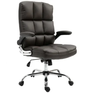 Équipement de Bureau Ergonomique Chaise de bureau MCW-J21, similicuir brun