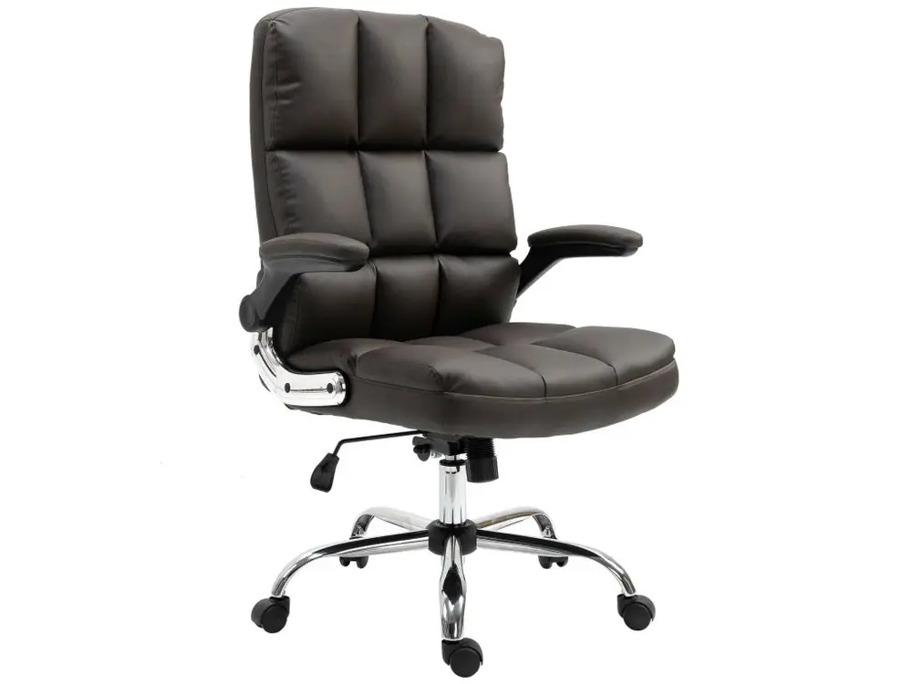 Équipement de Bureau Ergonomique Chaise de bureau MCW-J21, similicuir brun