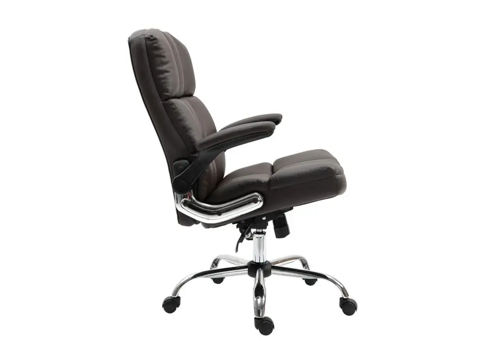 Équipement de Bureau Ergonomique Chaise de bureau MCW-J21, similicuir brun