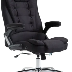 Équipement de Bureau Ergonomique Fauteuil de bureau XXL sur roulettes confortablement rembourrés avec accoudoirs en tissu...