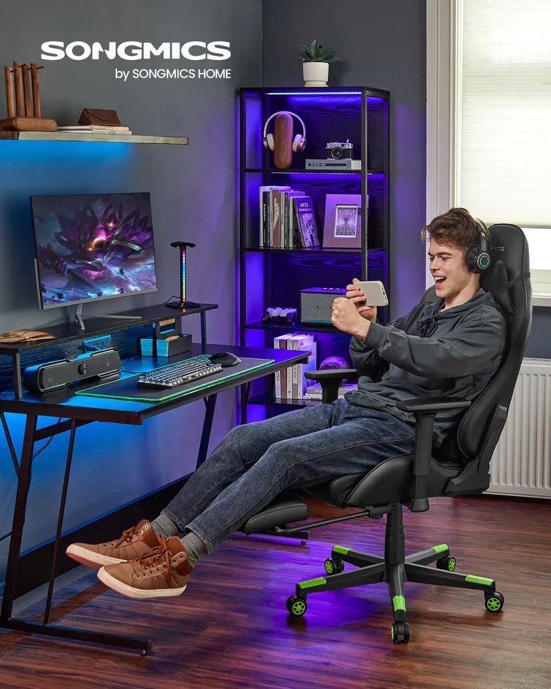 Équipement de Bureau Ergonomique SONGMICS Fauteuil Gaming accoudoirs 3D noir et rouge