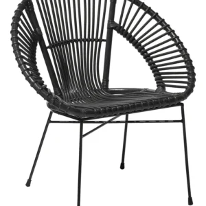 Rattan Accent Chair Noir jais SARITA
