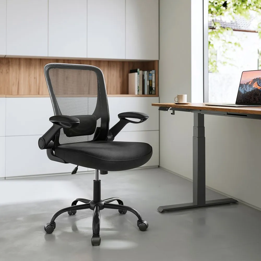 SONGMICS Chaise de bureau avec accoudoirs rabattables pour une organisation optimale